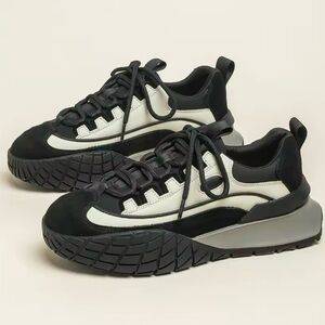 Lace Up Casual Sneakers Street Shoes Running Shoes Jogging Genuine Leather Suede